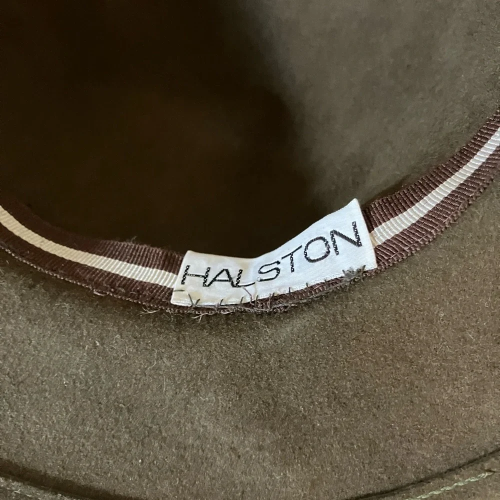 Halston Heritage Dark Green Hat with Feather Detail